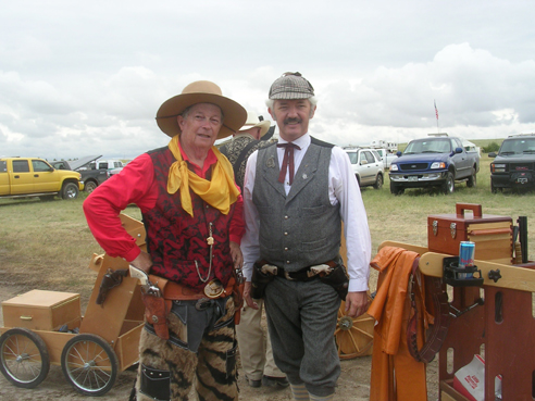 Baylor dressed as John King Fisher and English Stranger dressed as an English Stranger
